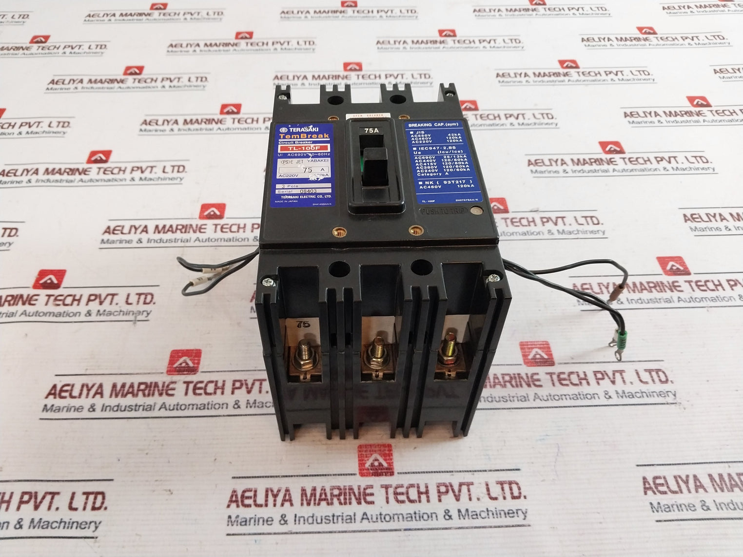 Terasaki Electric Tl-100F Tembreak 3 Pole Circuit Breaker 75A Ac690V 50-60Hz