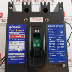 Terasaki Electric Tl-100F Tembreak 3 Pole Circuit Breaker 75A Ac690V 50-60Hz