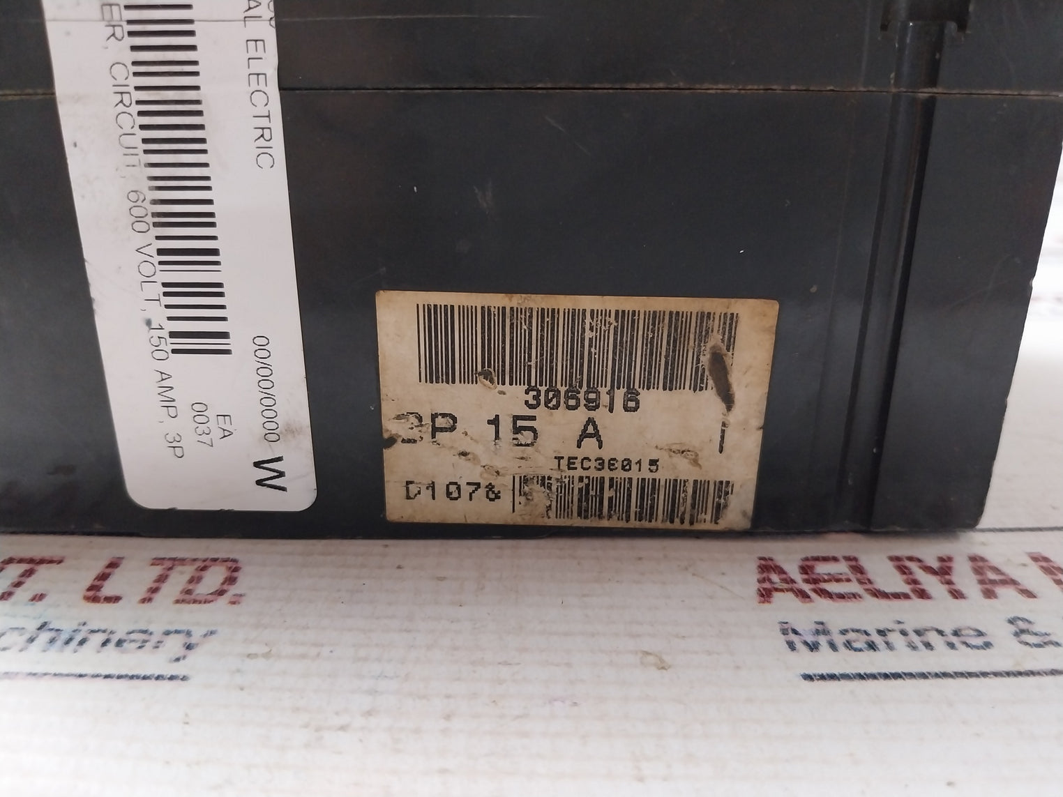 General Electric Tec36015 3 Pole Mag-break Circuit Breaker 600Vac 15Amp 50/60Hz