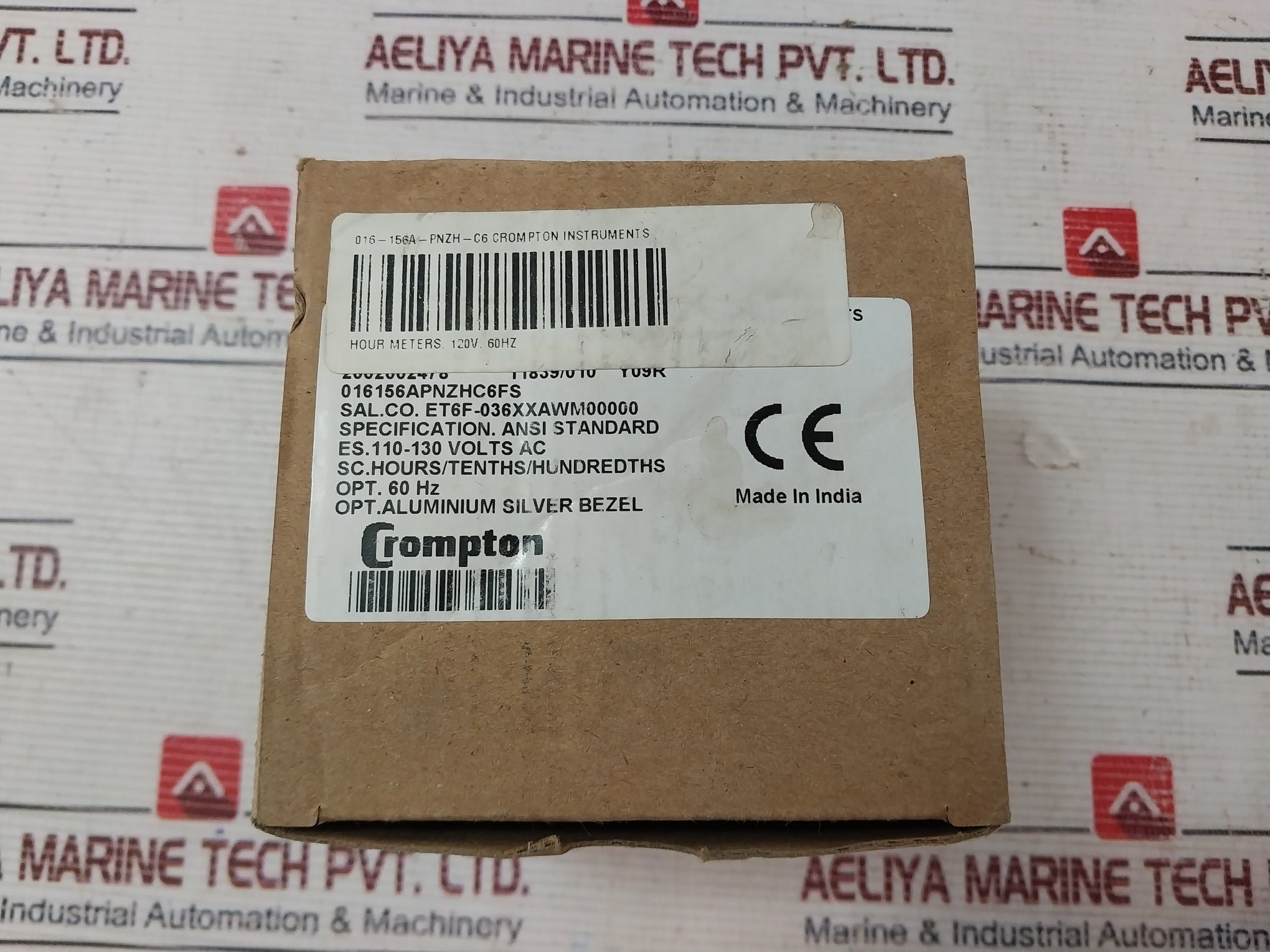 Crompton Instruments 016-156A-pnzh-c6-fs Hour Meter 110-130Vac 60Hz