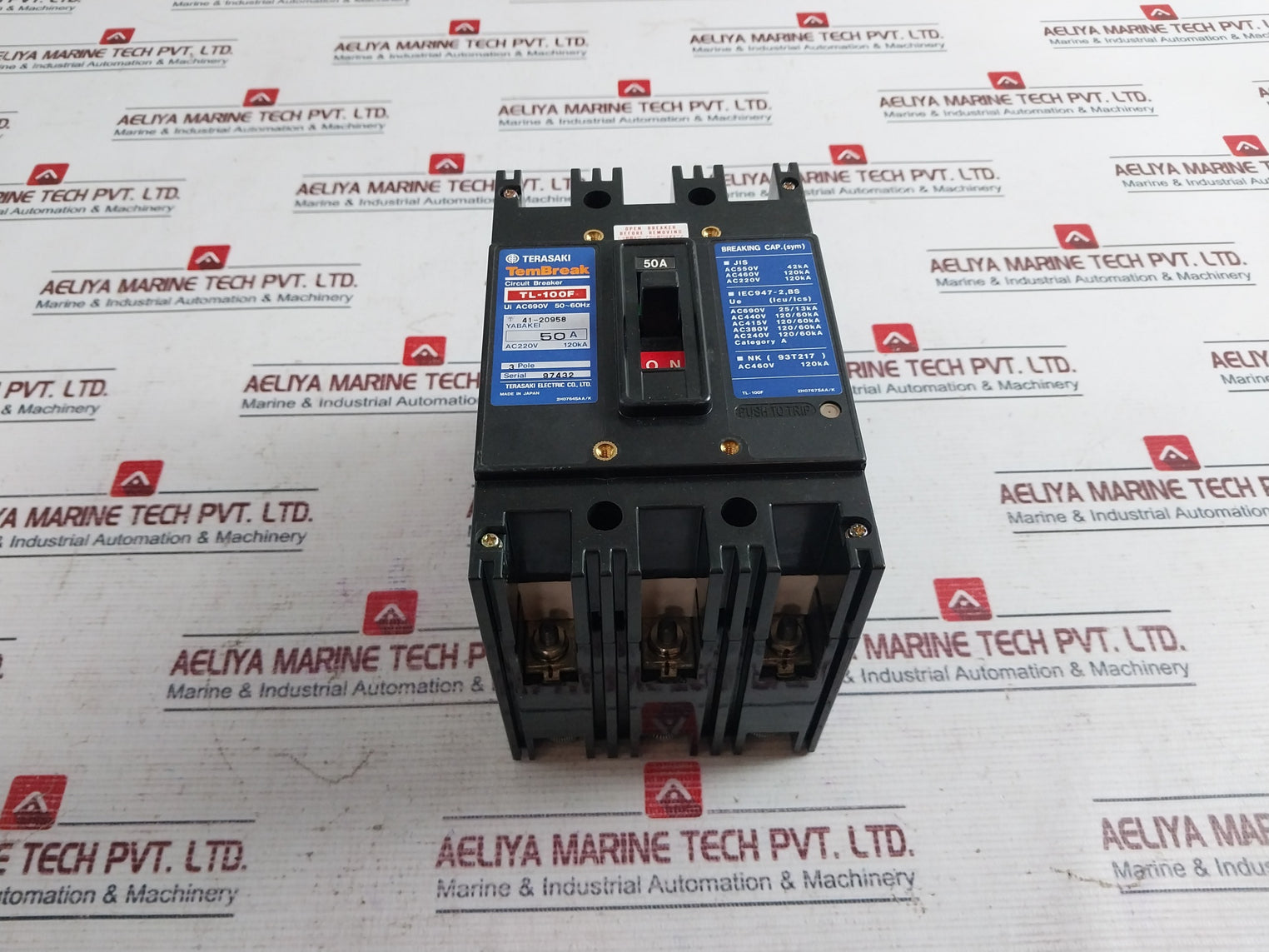 Terasaki Electric Tl-100F Current Limiting Circuit Breaker 50A 3-pole Ac220V