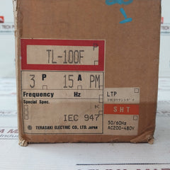 Terasaki Tembreak Tl-100F 3 Pole Current Limiting Circuit Breaker 15A Ac690V