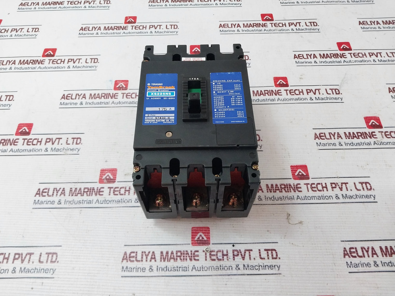 Terasaki Tembreak Xs225Ns 3 Pole Circuit Breaker 175A Ac690V 50/60Hz
