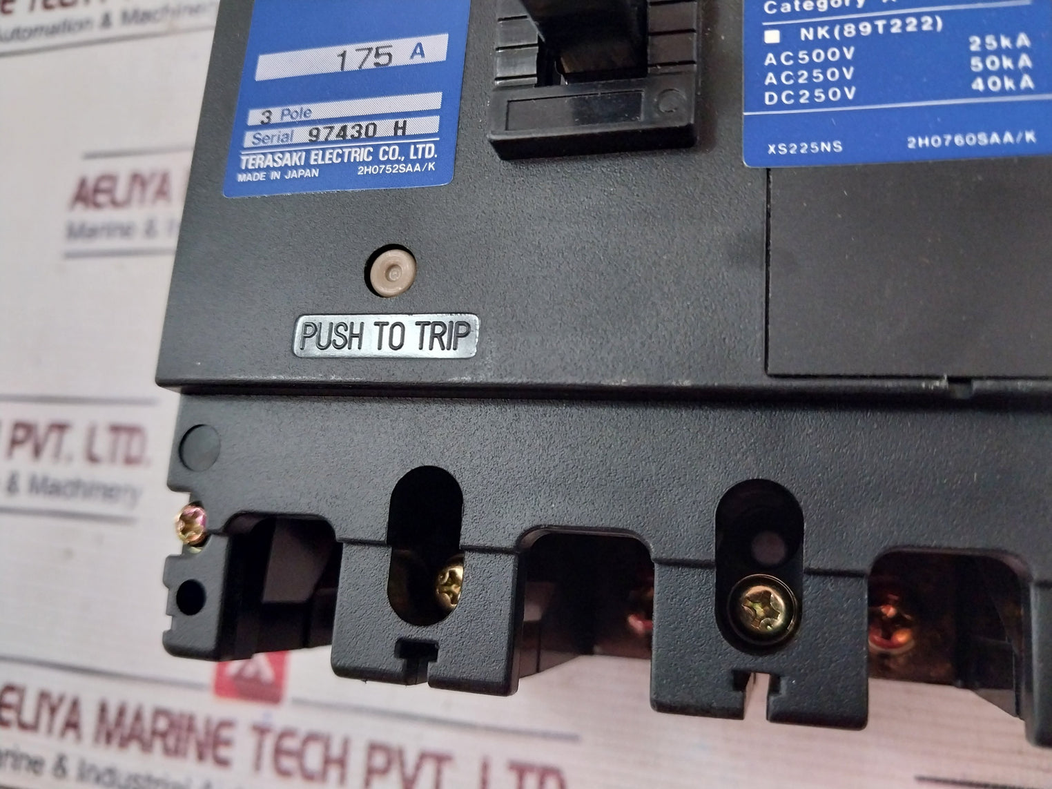 Terasaki Tembreak Xs225Ns 3 Pole Circuit Breaker 175A Ac690V 50/60Hz