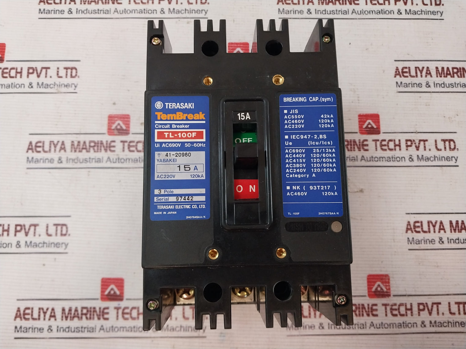 Terasaki Tl-100f Tembreak 3 Pole Current Limiting Circuit Breaker 15a Ac690v
