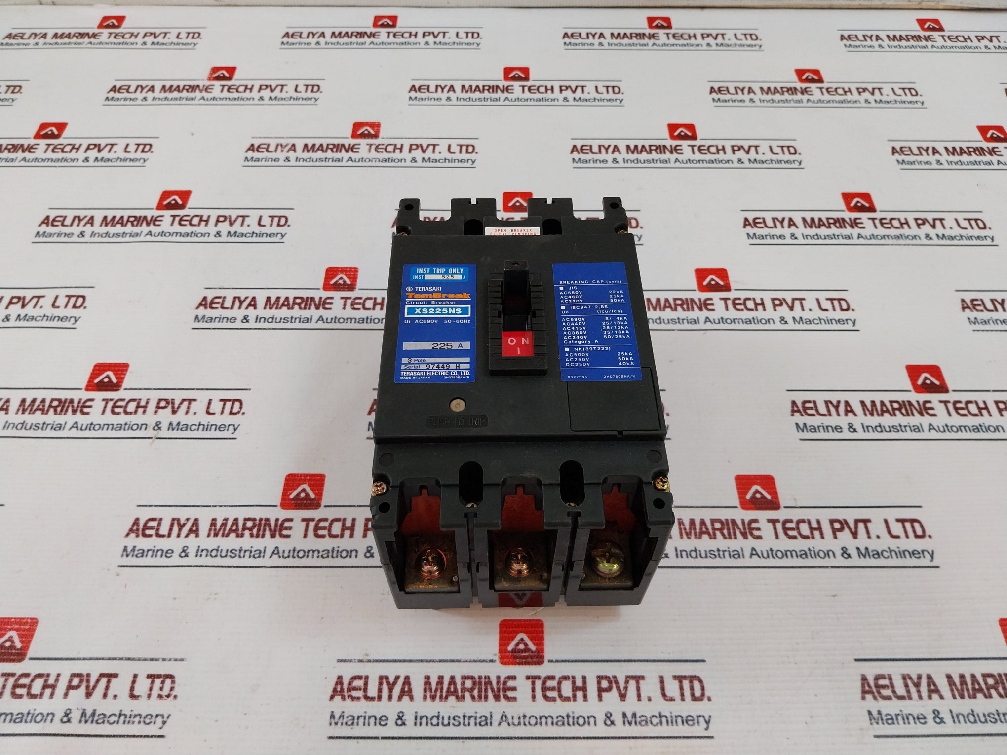 Terasaki Xs225Ns 3-pole Circuit Breaker 225A Ac690V 50~60Hz