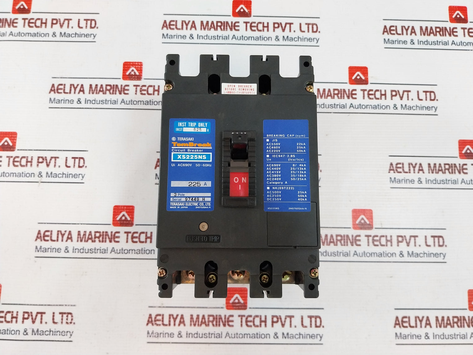 Terasaki Xs225Ns 3-pole Circuit Breaker 225A Ac690V 50/60Hz