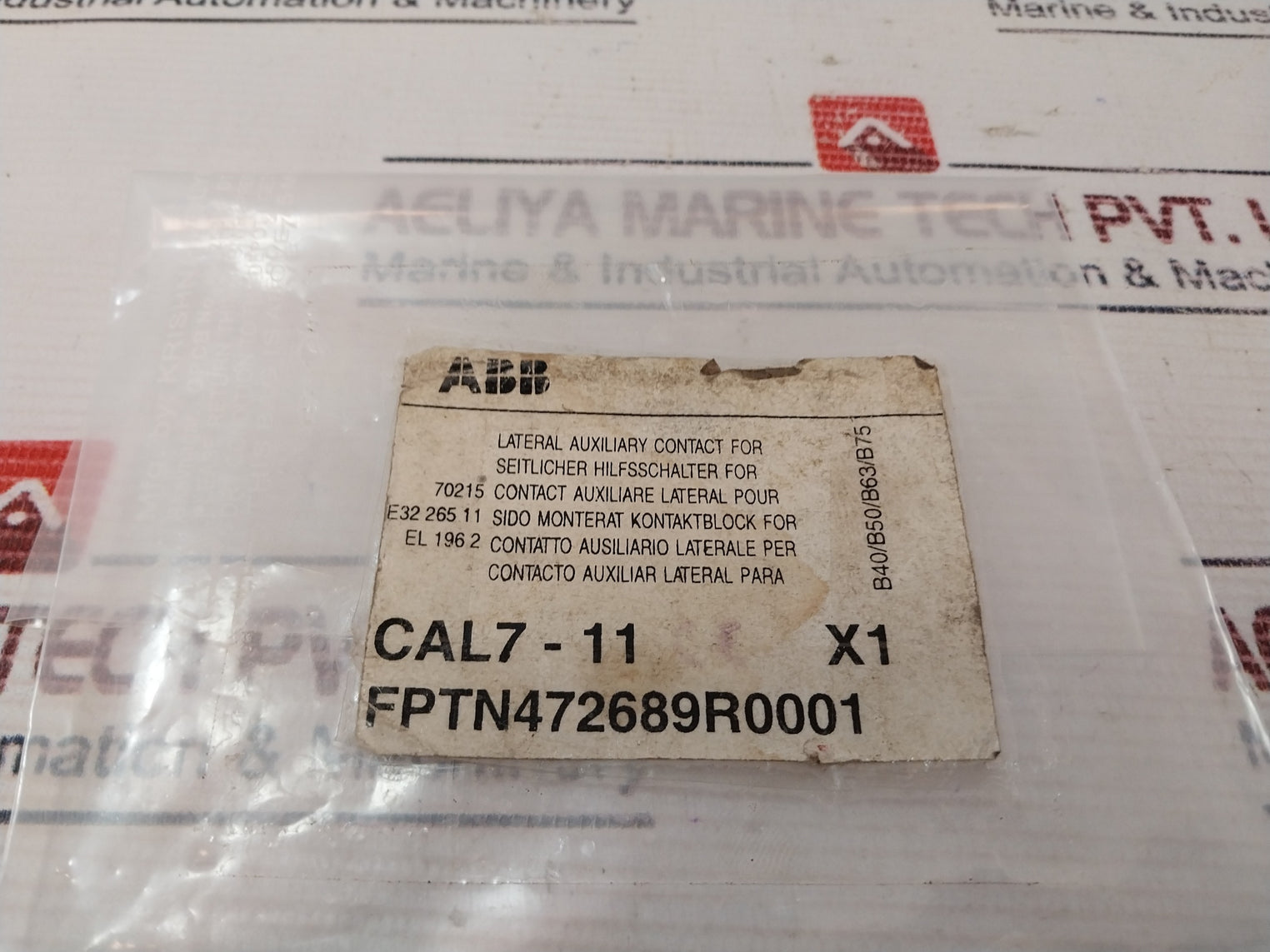 Abb Cal7-11 Lateral Auxiliary Contact 10A 690V~ Fptn472689R0001