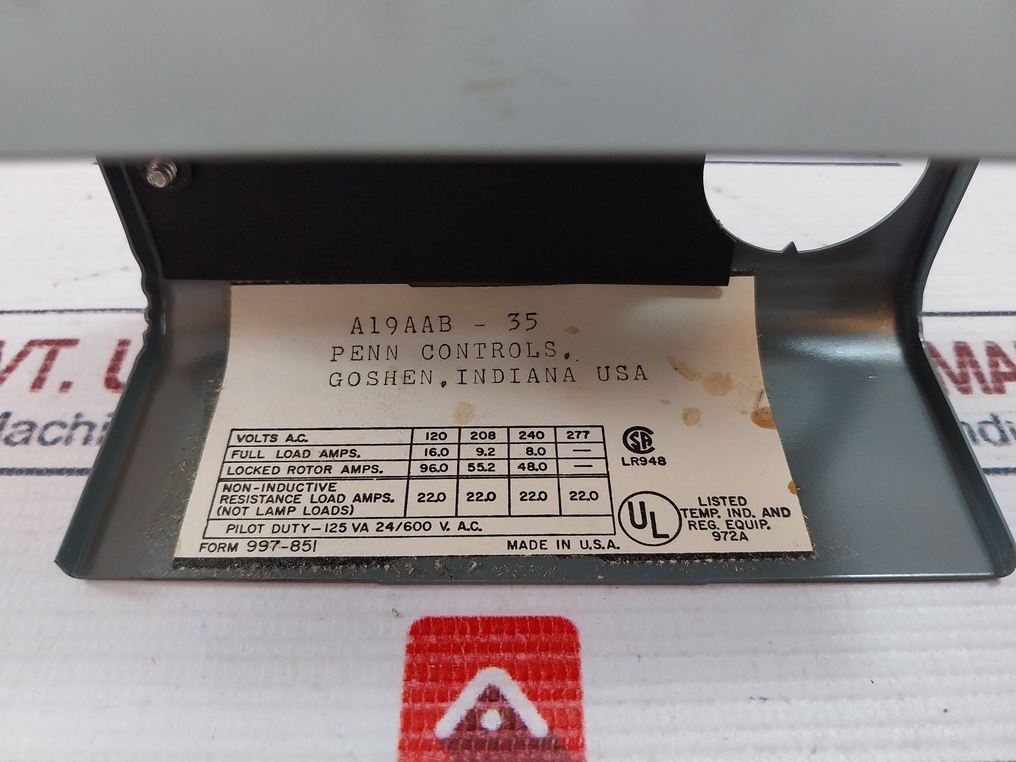 Johnson Controls A19Aab-35 Thermostat &amp; Controller 100-240V Ac