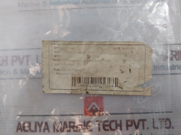 Herion 0200 Solenoid Valve Coil Pilot Burner 110V 60Hz