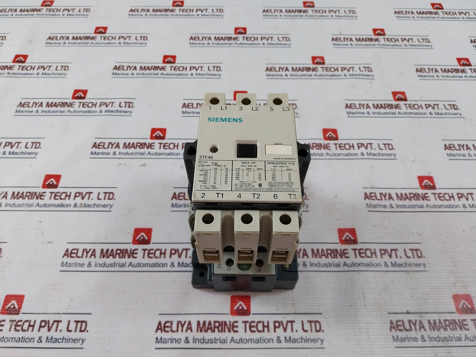Siemens 3Tf48 Contactor W/ 3Ty7 561-1B Contact Block 600Vac