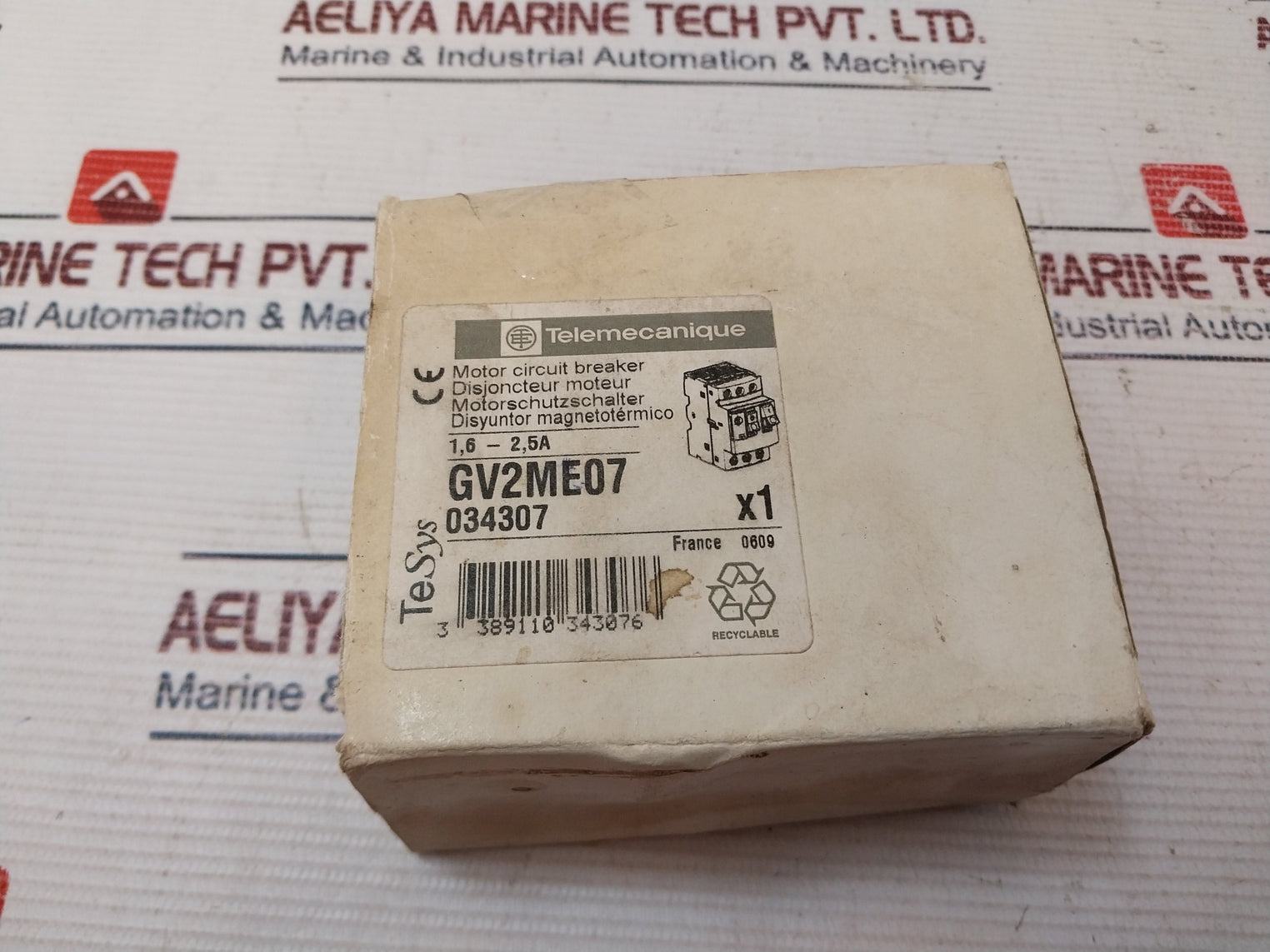 Telemecanique/Schneider Electric Gv2Me07/1.6-2.5A Motor Circuit Breaker 690V