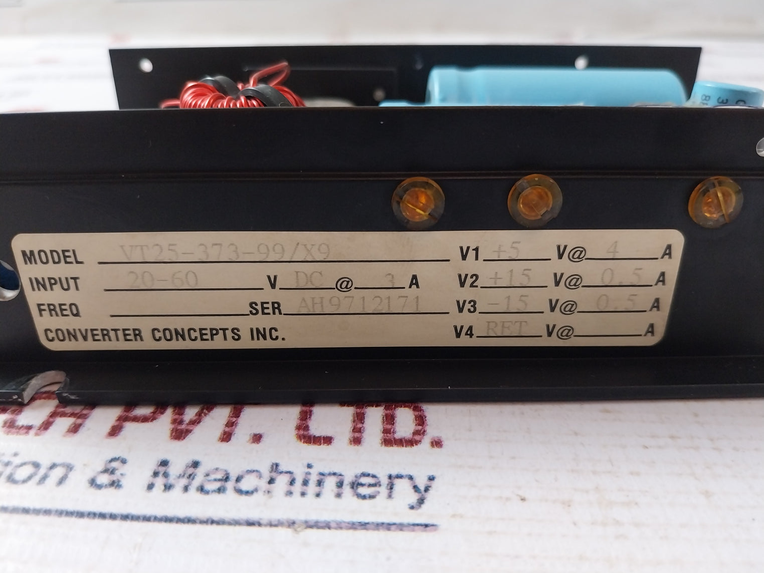 Converter Concepts Vt25-373-99/X9 Power Supply 3A 20-60Vdc