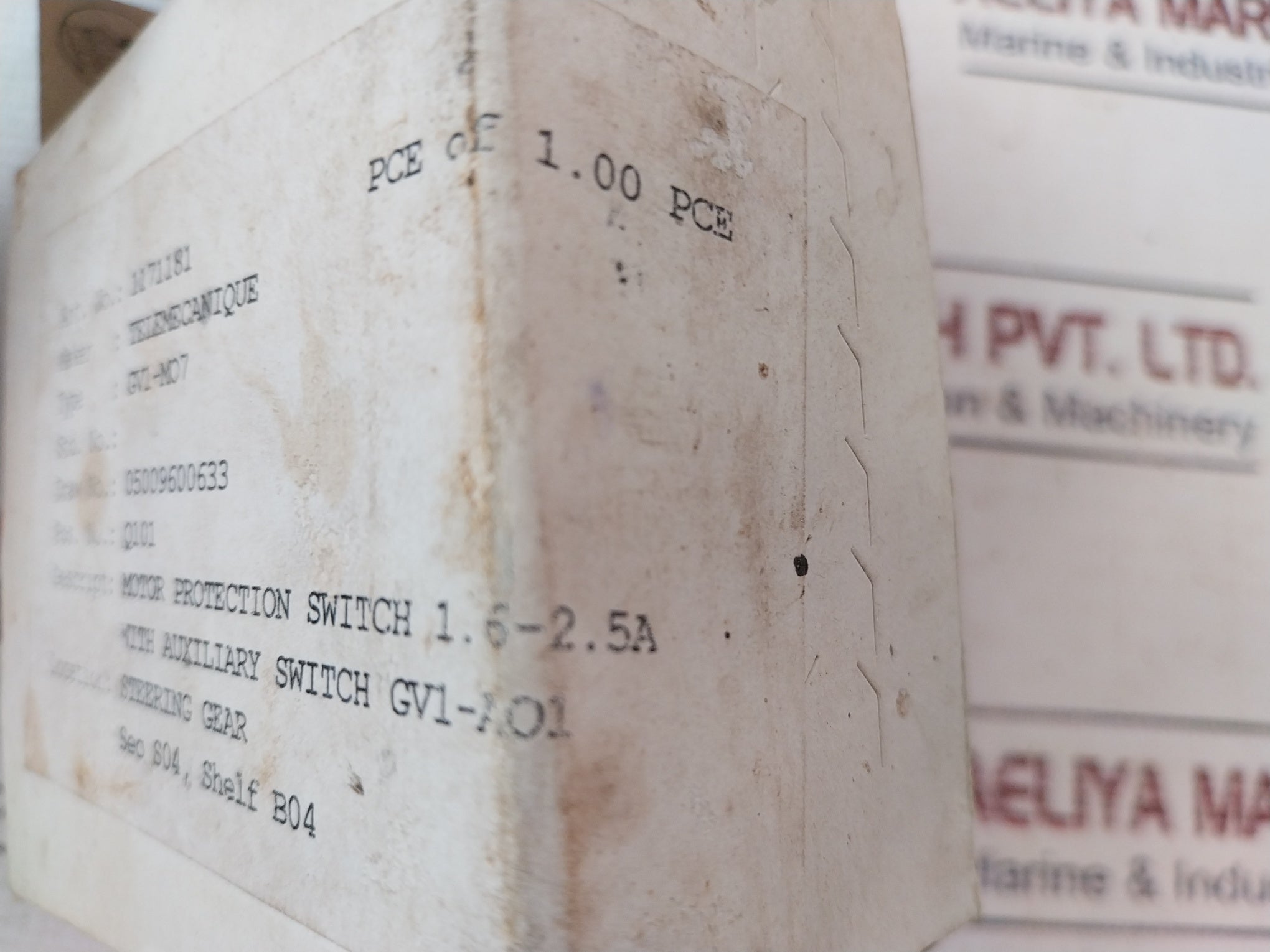 Telemecanique Gv2Me07/1.6-2.5A Motor Circuit Breaker Gv2Me07/1.6-2.5A