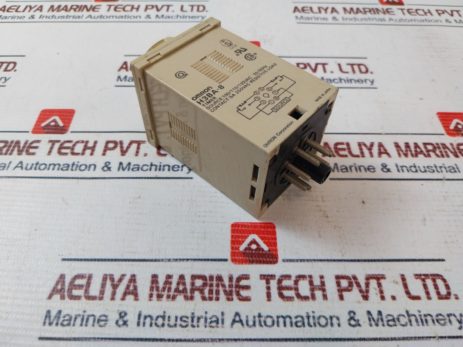 Omron H3Ba-8 Timer Relay Module 0-10 Min 100/110/120Vac 50/60Hz