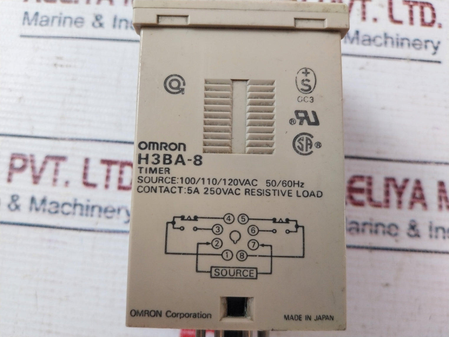 Omron H3Ba-8 Timer Relay Module 0-10 Min 100/110/120Vac 50/60Hz