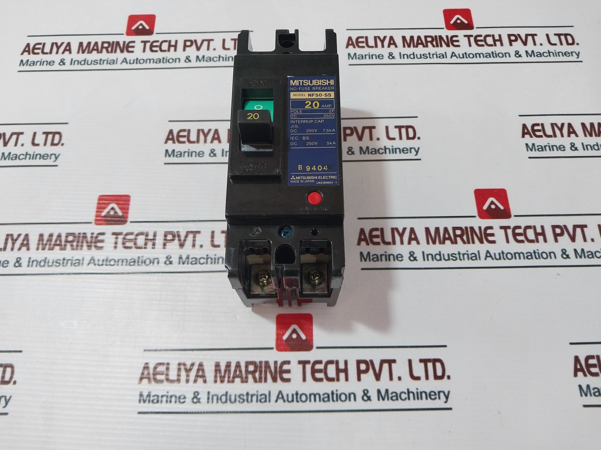 Mitsubishi NF50-SS 2 Pole No-Fuse Circuit Breaker 20A 250VDC