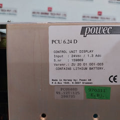Powec Pcu 6.24 D Control Unit Display 24Vdc/1.3 Adc