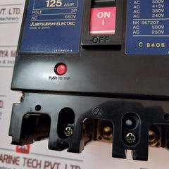 Mitsubishi Nf225-sh 3 Pole No-fuse Breaker 660VAC 125 Amp