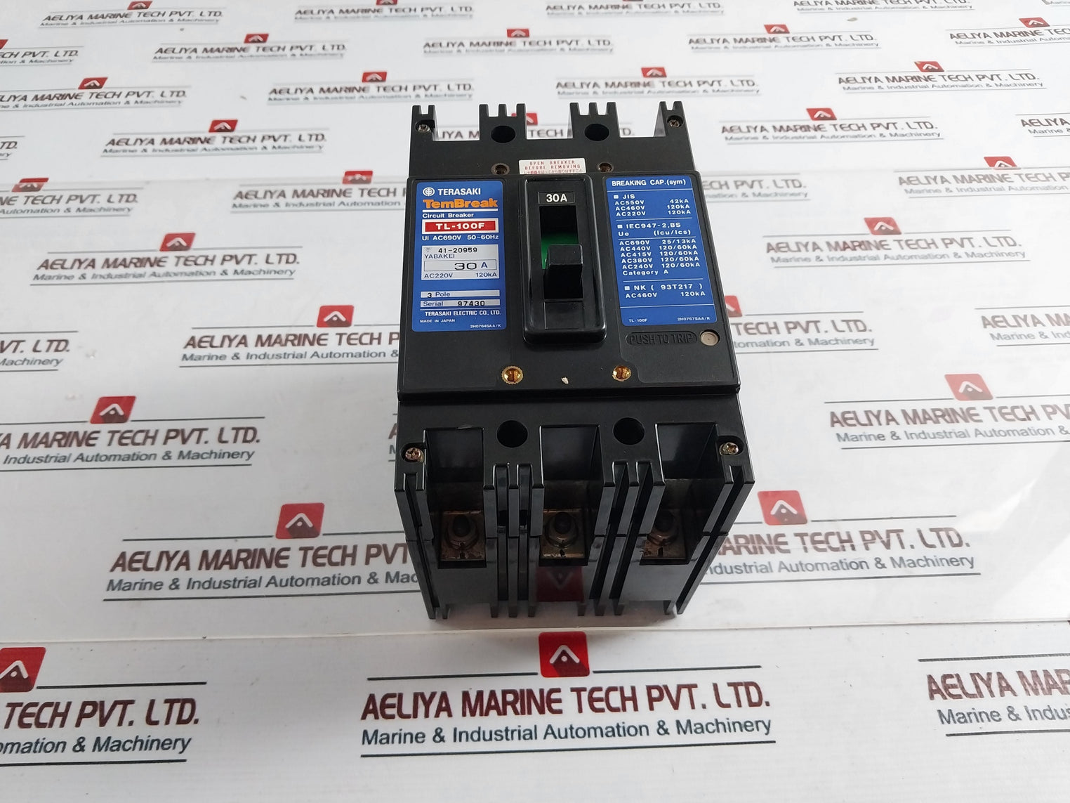Terasaki Tl-100f Tembreak Current Limiting Circuit Breaker 30a 690v 50-60hz