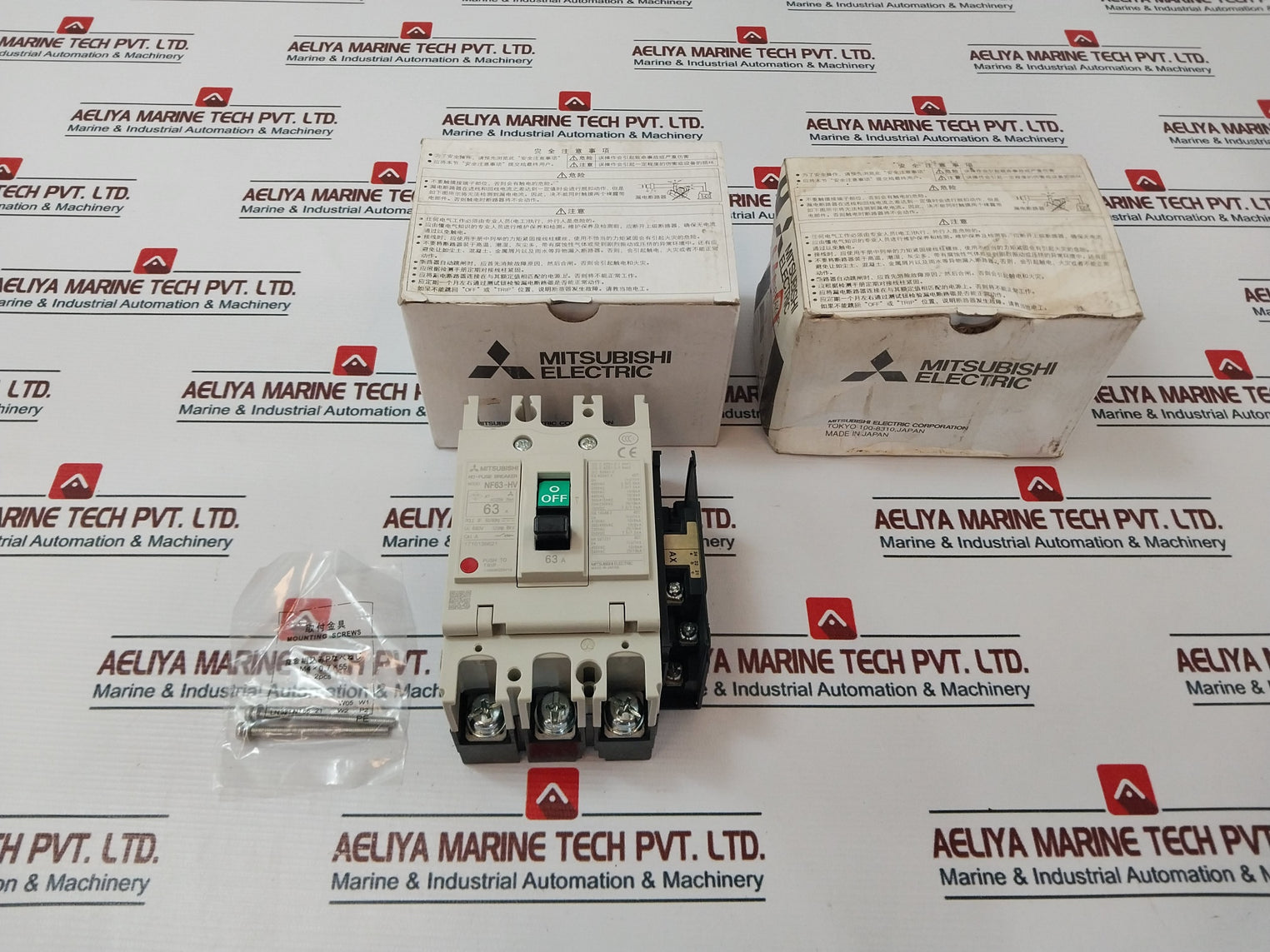 Mitsubishi Nf63-hv No-fuse Breaker With Auxiliary Switch Ax-1Rs Slt