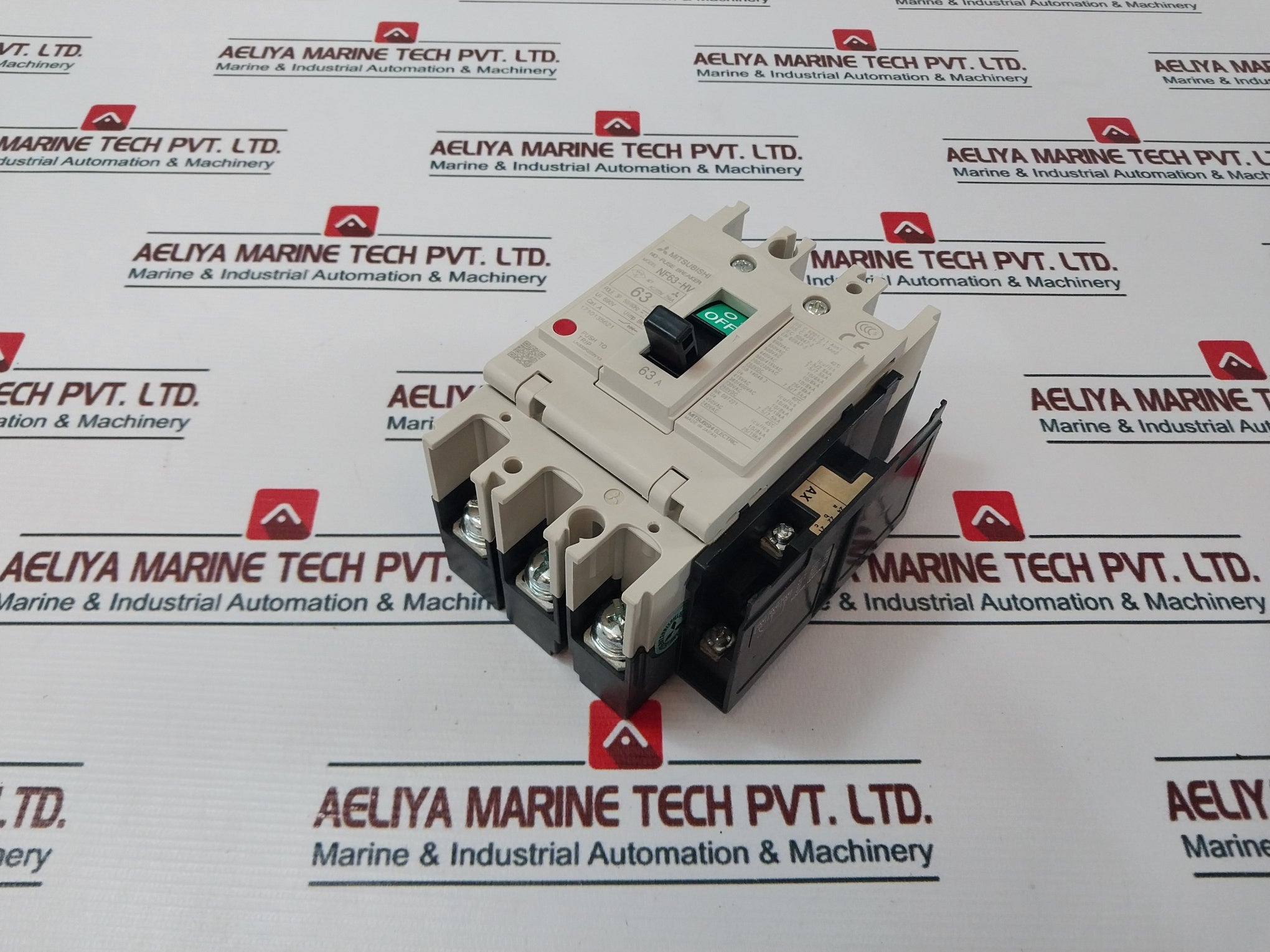 Mitsubishi Nf63-hv No-fuse Breaker With Auxiliary Switch Ax-1Rs Slt