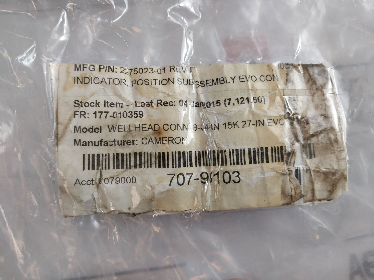 Cameron 2275023-01 Indicator Position Subassembly Evo Con Rev 04
