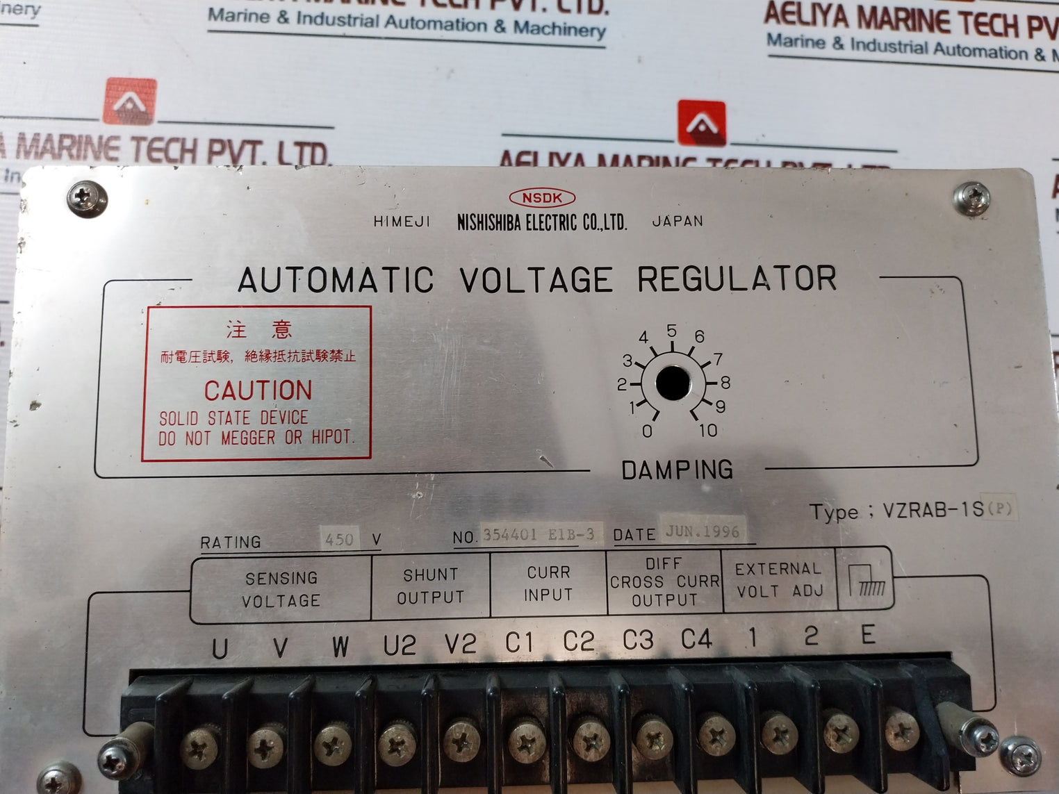 Nishishiba Vzrab-1S(P) Automatic Voltage Regulator 354401 E1B-3, 450V