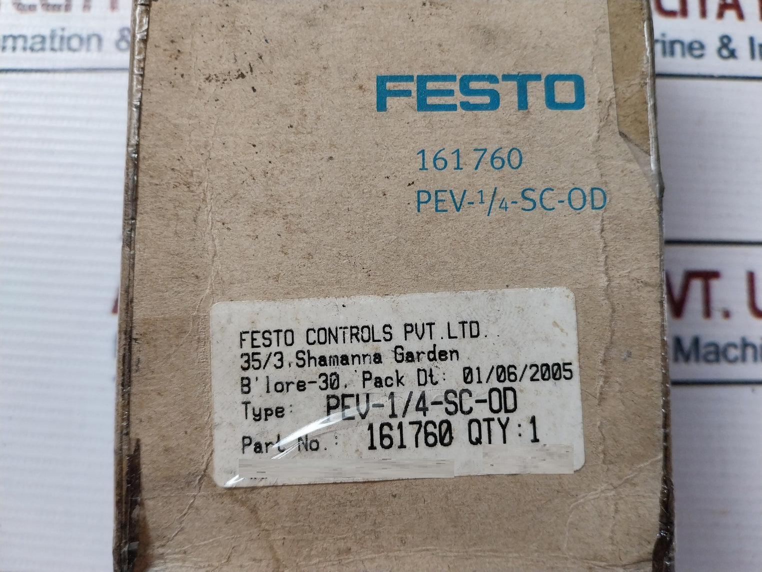 Festo Controls Pev-1/4-sc-od Pressure Switch 250V 1-12 Bar