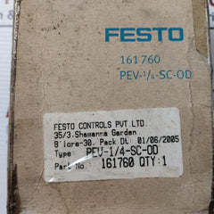 Festo Controls Pev-1/4-sc-od Pressure Switch 250V 1-12 Bar