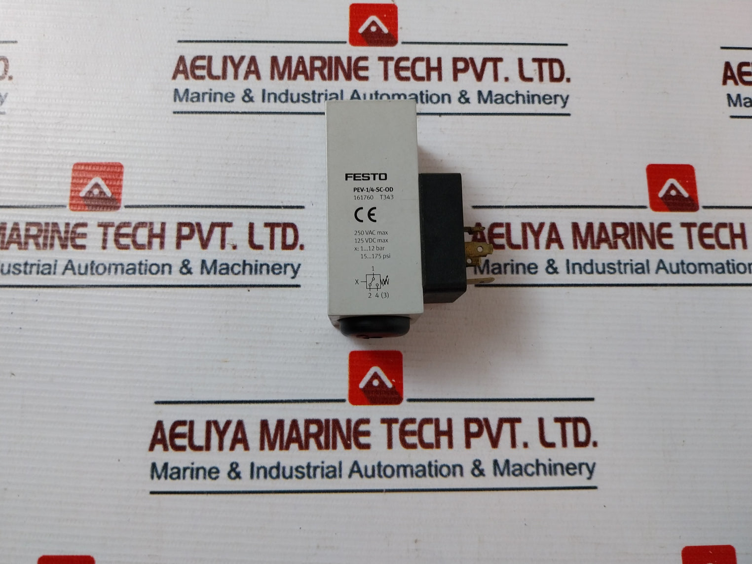 Festo Controls Pev-1/4-sc-od Pressure Switch 250V 1-12 Bar