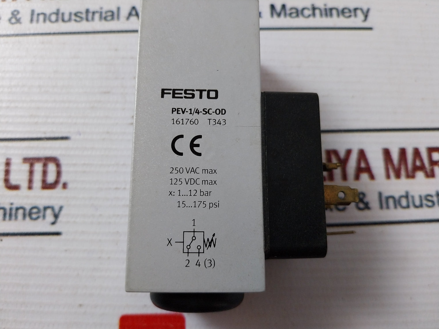 Festo Controls Pev-1/4-sc-od Pressure Switch 250V 1-12 Bar