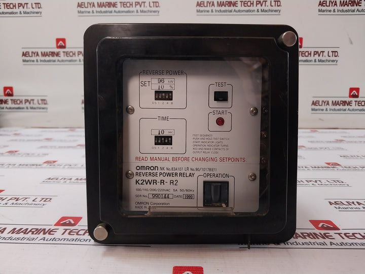 Omron K2Wr-r-r2 Reverse Power Relay 100/110/200/220Vac 5A 50/60 Hz