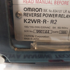 Omron K2Wr-r-r2 Reverse Power Relay 100/110/200/220Vac 5A 50/60 Hz
