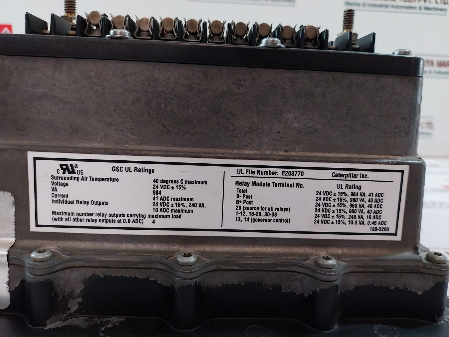 Caterpillar 4P-6407 3 Control Panel 24 Vdc