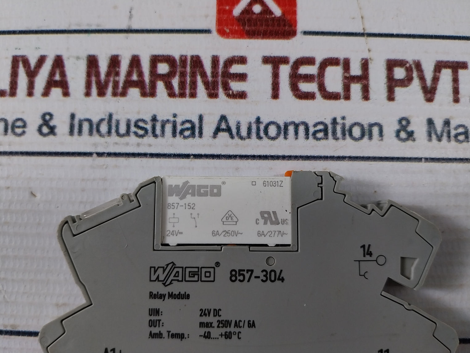 Lot of 7X Wago 857-304 Relay Module W/ Basic Relay 857-152 24VDC 250V AC/6A