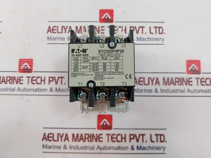 Eaton Xtcddp3P20 Ac Magnetic Contactor 30Amp 50/60Hz
