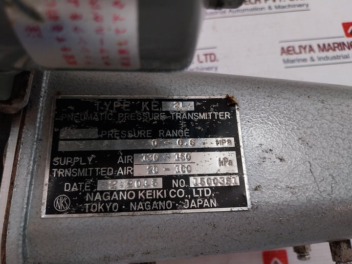 Nagano Keiki Ke 21 Pneumatic Pressure Transmitter W/ Air Regulator Xr 15