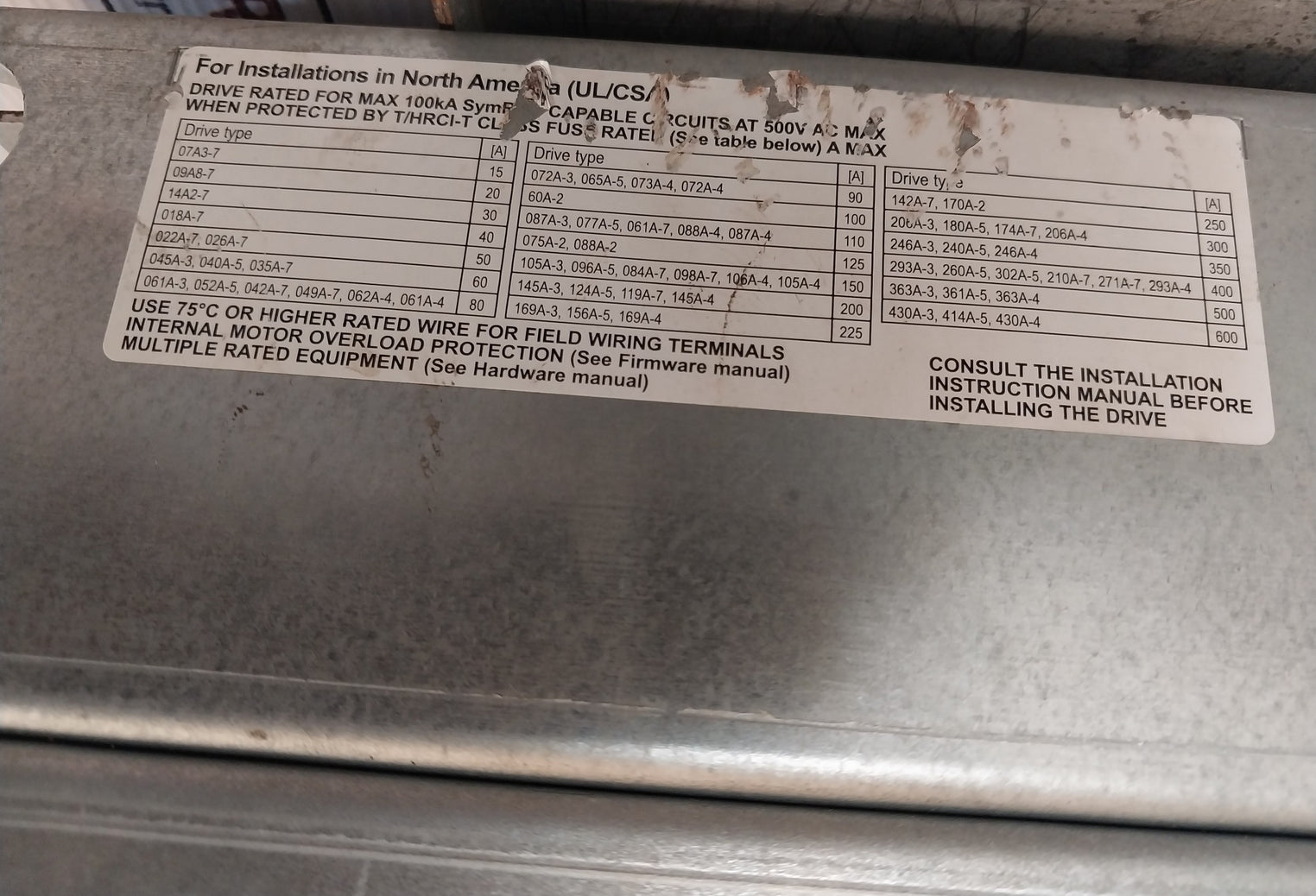 Abb Acs880-01-169A-3 Frequency Converter U1 3- 400 Vac F2 0-500Hz (Incomplete)