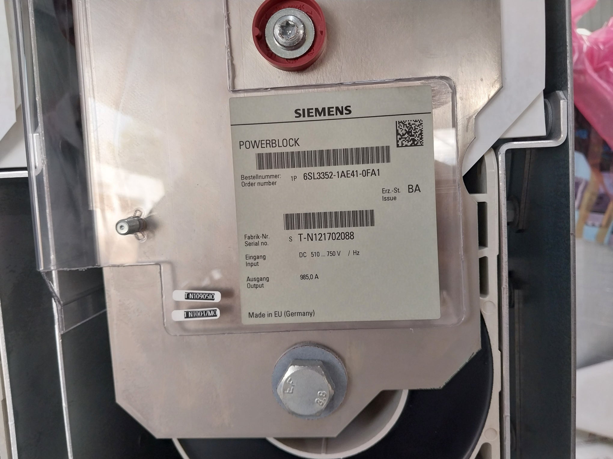Siemens 6Sl3320-1Te41-0Aa3 Sinamics Motor Module 6Sl3352-1Ae41-0Fa1 Dc 510-750V