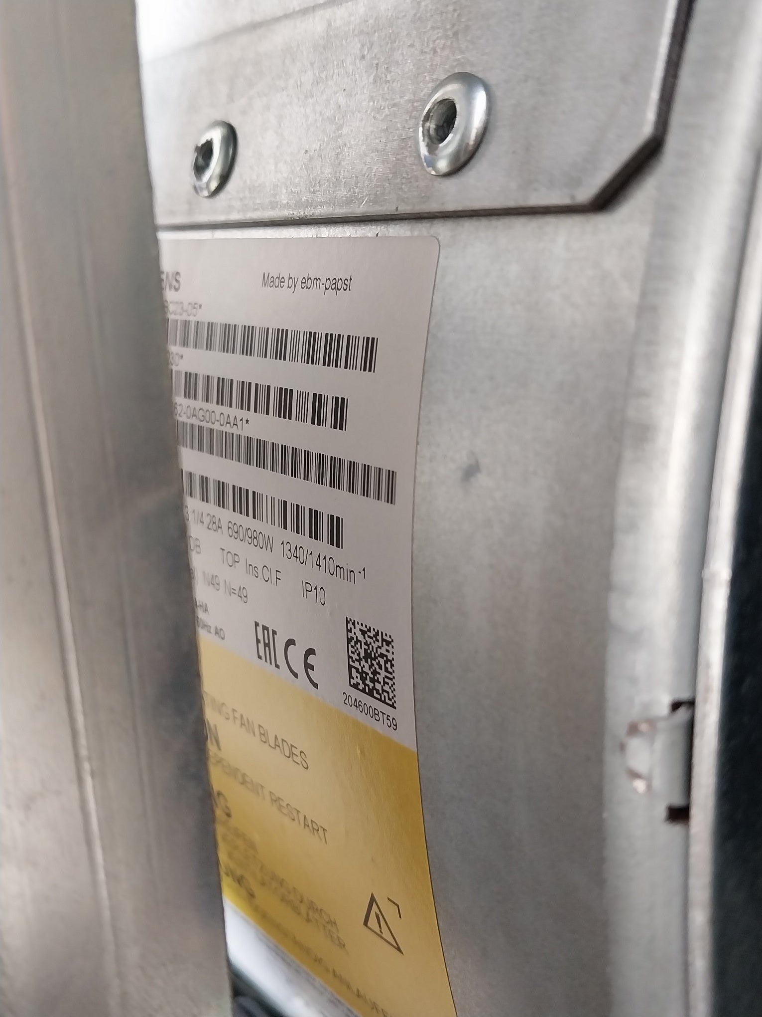 Siemens 6Sl3320-1Te41-0Aa3 Sinamics Motor Module 6Sl3352-1Ae41-0Fa1 Dc 510-750V