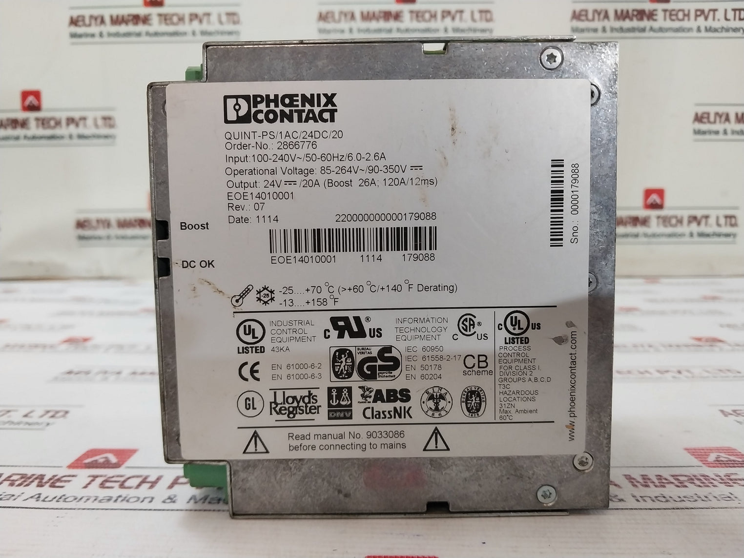 Phoenix Contact Quint-ps/1Ac/24Dc/20 Power Supply 2866776