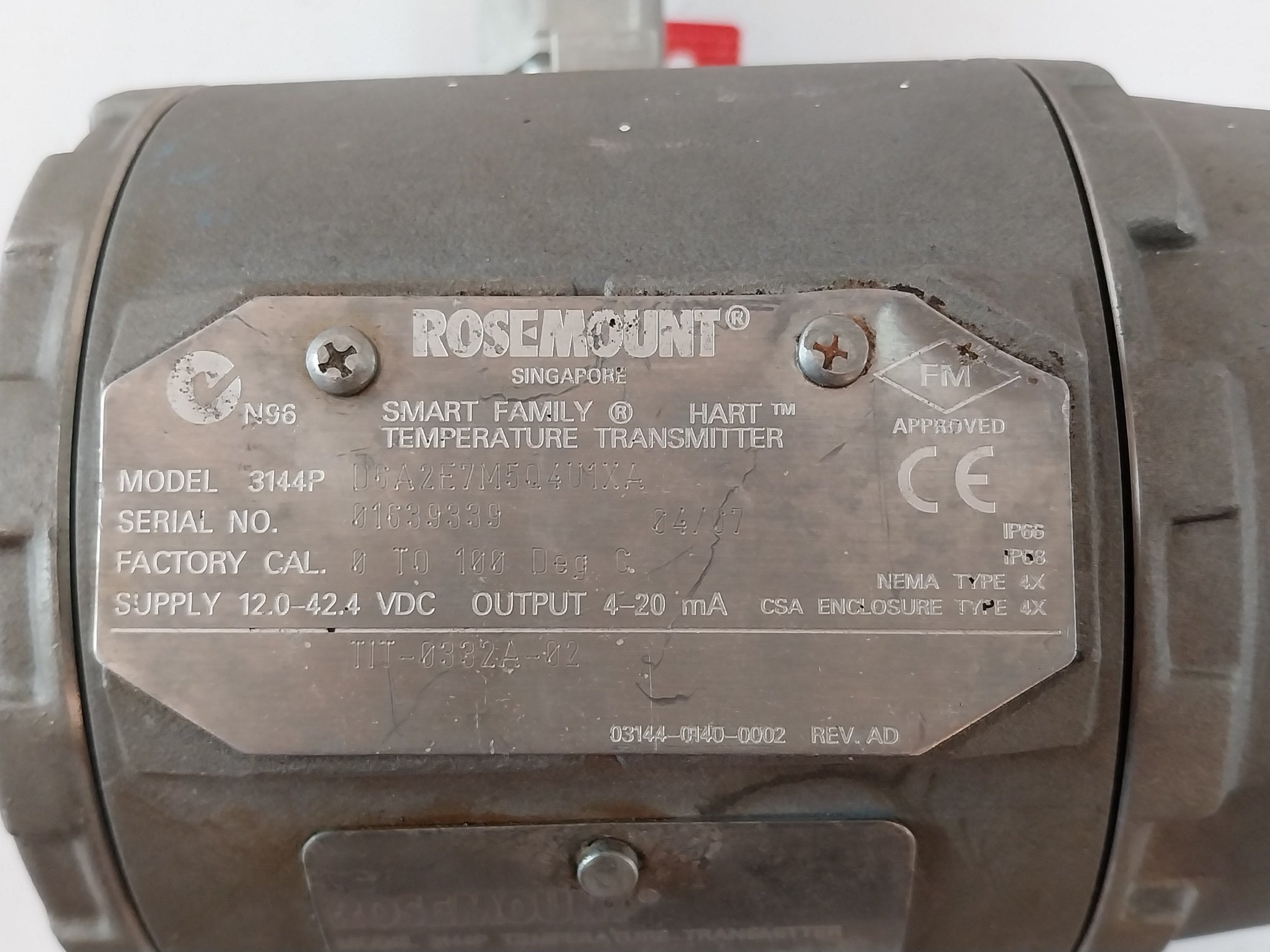 Rosemount 3114P Smart Family Temperature Transmitter 12.0-42.4 Vdc