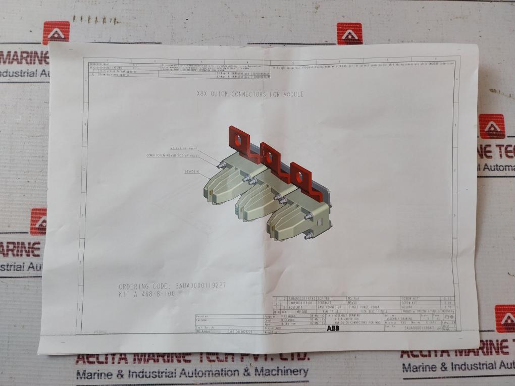 Abb 3aua0000119227 X8x Quick Connector Kit A9140-264 3aua0000119101
