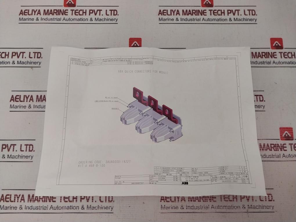 Abb 3aua0000119227 X8x Quick Connectors Sub-assembly Kit 3aua0000114792 A9140-26