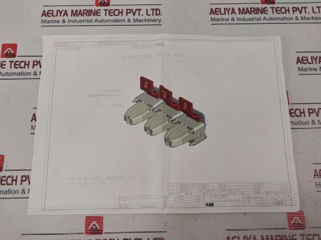 Abb 3aua0000119227 X8x Quick Connectors Assembly Kit A 468-8-100