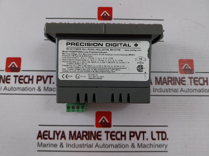 Precision Digital Pd688-0K0 Loop Powered Meter 4-20Ma 120 Mw 30 V