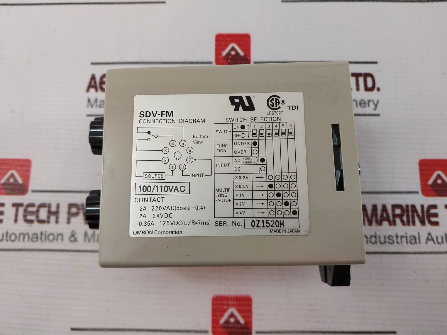 Omron Sdv-fm6 Voltage Sensor 100/110Vac