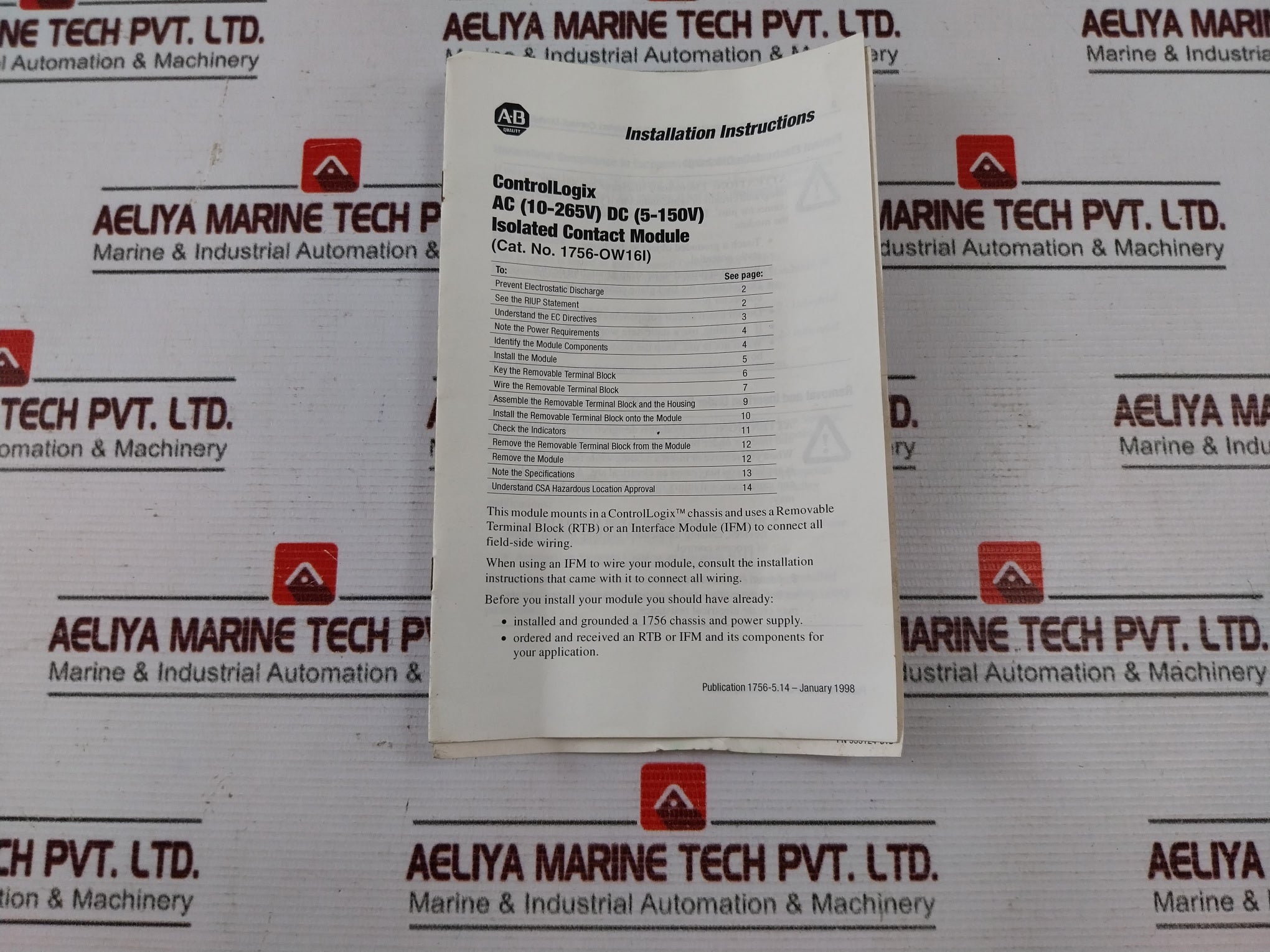Allen-bradley 1756-ow16I Control Logix Isolated Contact Module