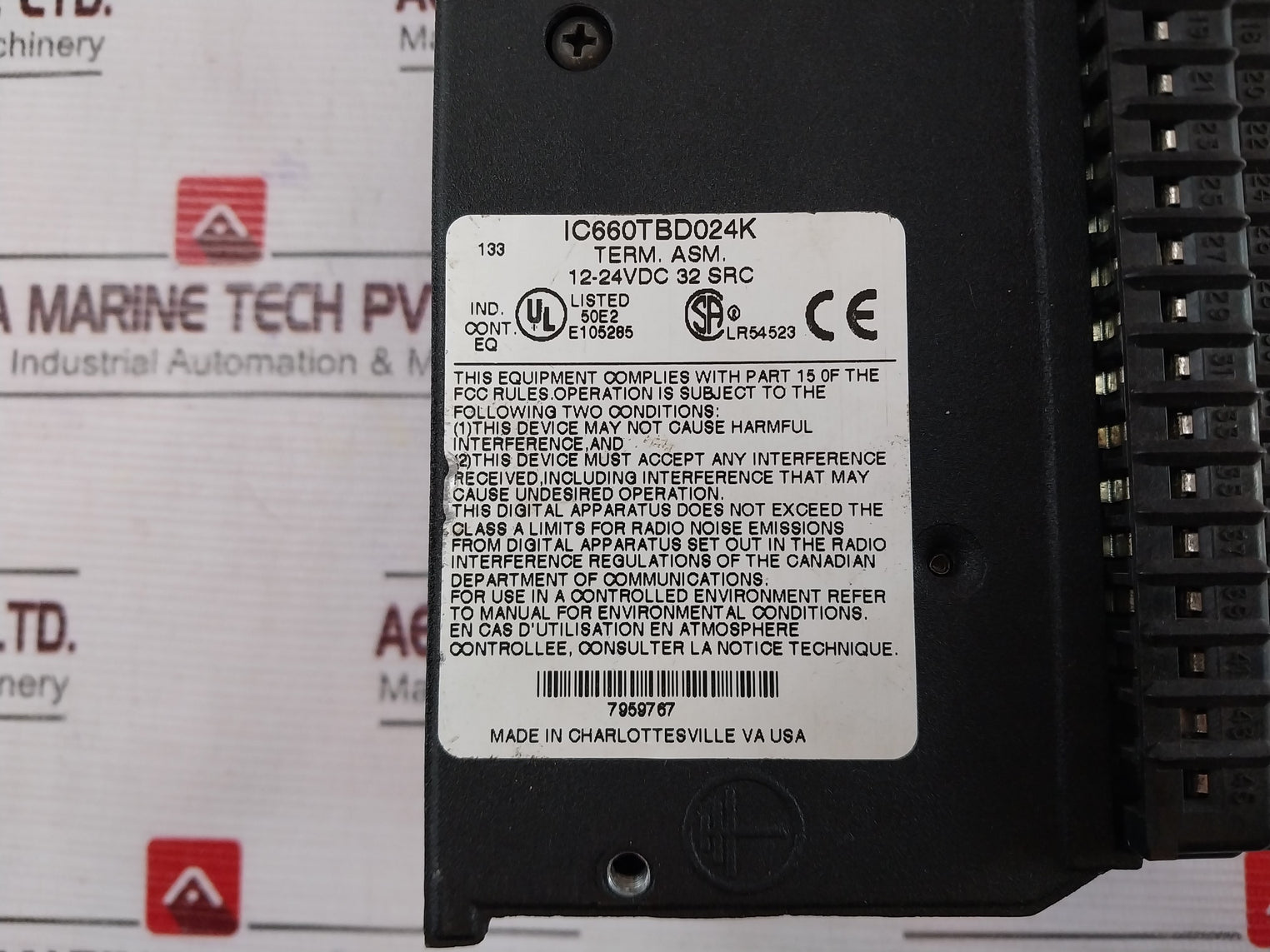 Ge Fanuc Ic660Bbd024 I/O Module 12/24 Vdc 44A730485-006R02